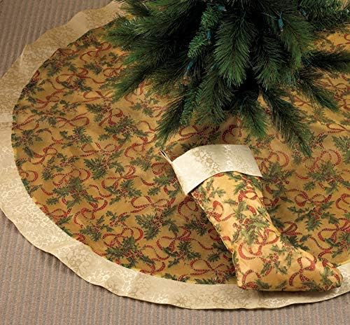 חצאית עץ חג חג המולד של זהב מבטא, 48 אינץ ', חדשה