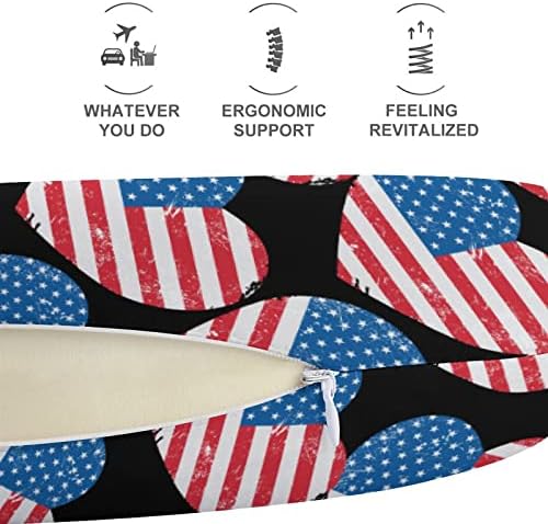 ארהב אמריקה דגל רטרו דגל נסיעות צוואר נסיעות צוואר זיכרון קצף U מעצבת כרית מטוס לתמיכה ראש