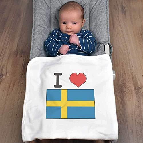 Azeeda 'אני אוהב שוודיה' שמיכה / צעיף כותנה כותנה