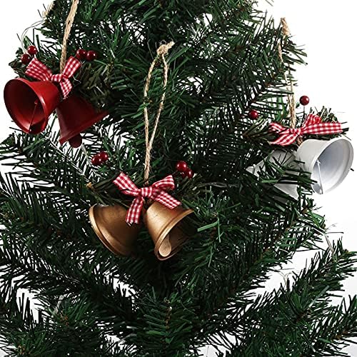 קישוט עץ חג המולד, קישוט פעמון יצירתי תליית תלייה דקורטיבית תליון עץ חג המולד מתכת תליון לבית לבן גודל אחד