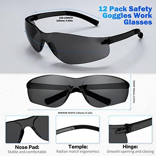 משקפי בטיחות, משקפי מגן לגברים נשים, ANSI Z87.1 משקפי הגנה על העיניים עם עדשת מגן ברורה לעבודה, מעבדה