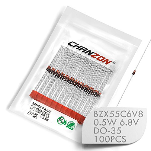 Chanzon BZX55C6V8 דיודה זנר 0.5W 6.8V DO-35 דיודות ציריות 0.5 וואט 6.8 וולט