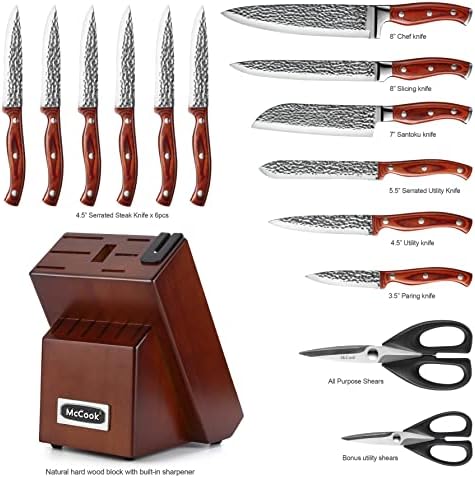 ערכות סכין מק 'קוק מק' 25 + ערכות כלי בישול נירוסטה מק 'קוק מק' 60