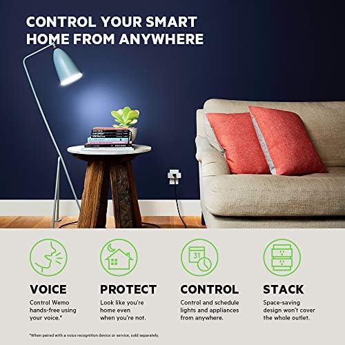 Wemo Mini Smart Plug תואם ל- Alexa, Google Assistant & Apple HomeKit, 5-Pack