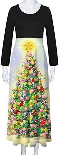 חג חג מולד חג המולד מזדמן נערות נערות שרוול ארוך צוות צוואר מקסי שמלות הוואי שמלות סאנורס ג'וניור