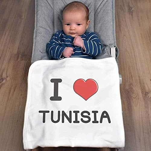 Azeeda 'אני אוהב את תוניסיה' שמיכה / צעיף כותנה כותנה