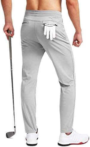 פודולה גברים של גולף מכנסיים למתוח מכנסי טרנינג עם רוכסן כיסים רזה בכושר עבודה מזדמן רצים מכנסיים לגברים
