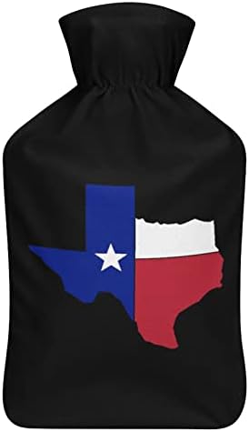 דגל טקסס מפת גומי שקית מים חמים עם כיסוי 1L הזרקה בקבוקי מים חמים להגנה על הרפיה