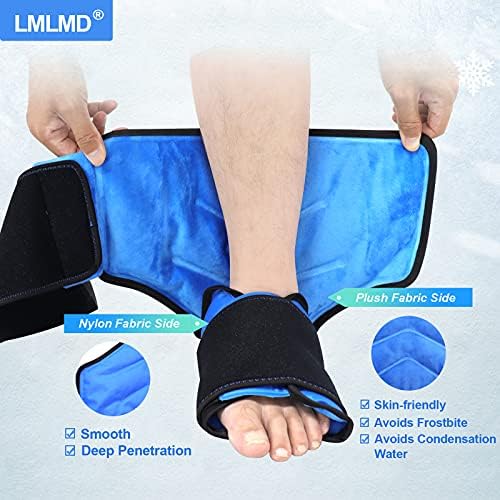 חבילת קרח LMLMD לפגיעות בקרסול ניתנות לשימוש חוזר, אריזת קרח קרסול לעטוף להקלה על כאבי רגליים ופגיעות ברגליים, חבילת