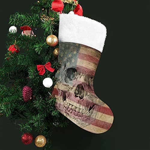 גולגולת אמריקאית גולגולת גרב גרביים תלויים מדפיסים קישוטי אח עץ חג המולד