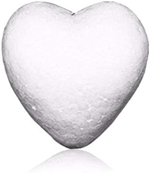 PINICECORE 10 יחידות 5 סמ כדור קצף בקצף בצורת לב כדורי קלקר לבן בצורת לב למתנות ציוד לקישוט מפלגות DIY DIY