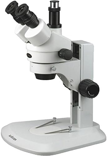AMSCOPE SM-1Try מקצועי טרינוקולרי זום מיקרוסקופ, עיניים WH10X, הגדלה של 7x-90X, 0.7x-4.5x מטרה זום, תאורת אווירה,