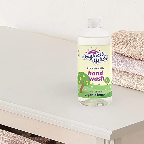במקור צהוב לימון אורגני חדור שטיפת ידיים כל מתקן סבון ידיים נוזלי טבעי / תינוק בטוח ובטוח לחיות מחמד סבון אורגני על בסיס