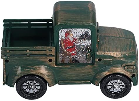 מכונית חג המולד גלובוס שלג פנס, עיצוב חג המולד של משאית אדומה עם סנטה קלאוס, רטרו רטרו חג המולד Led Lig