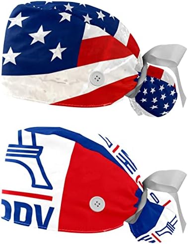 2 חלקים כוכבי דגל אמריקאים כפתור כפתור כפתור כובע עבודה גודל אחד צבע רב צבע