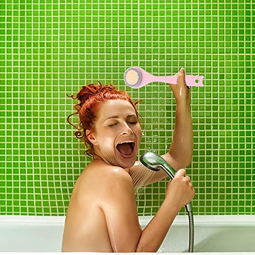 Supvox Bath Spogge Bath Back Lacking Scrubber, מברשת גוף מקלחת מברשת עם ידית צחצוח יבש מברשת גוף אחורית מברשת עור