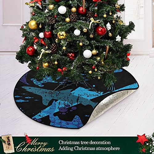 כרישים מחצלת עץ חג המולד עץ עץ עמיד למים שטיח מחצלת מטען תחת אביזר עץ חג המולד לקישוטי מסיבת חג חג המולד 28 אינץ '