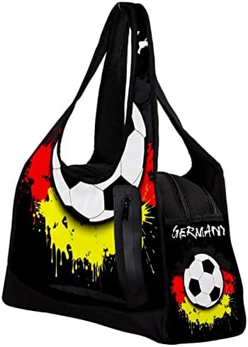 דגל גרמניה כדור כדורגל נגד דפוס טיול תיק דאפל תיק חדר כושר ספורט סוף שבוע לילה תיק לנשים לנשים