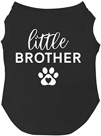אח קטן לב כפת כלב טי חולצה גדלים עבור גורים, צעצועים, וגזעים גדולים