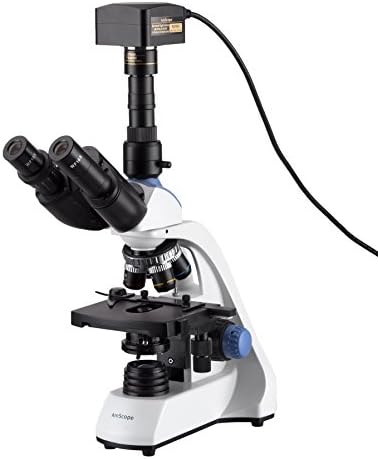 אמסקופ 40-2500 לד מיקרוסקופ תרכובת טרינוקולרית עם שלב מכני דו שכבתי 3 ד עם מצלמה 14 מגה פיקסל 3.0