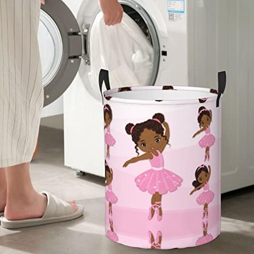 Gbuzozie חמוד אפרו -אמריקני ילדה שחורה שחורה עגולה כביסה כביסה סלסלת סלע צעצועים צעצועים מארגן בגדים פח למשתלת
