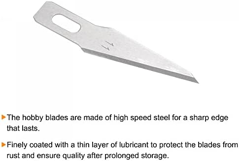 25 יחידות 38-24 ממ להבי סכין מלאכה, סט החלפת להבי תחביב פלדה במהירות גבוהה להבי אמנות גילוף כלי עם מקרה אחסון