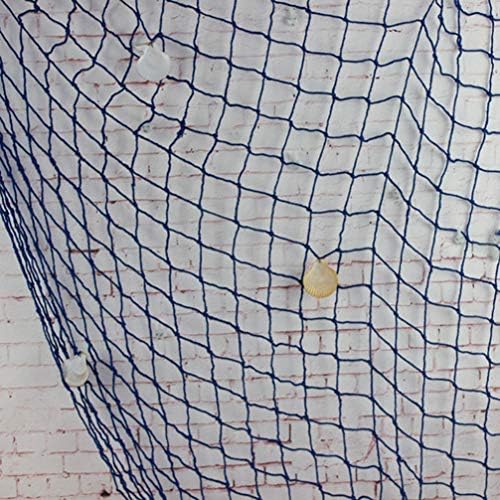 Sewacc Decor Depor Decorative Net עם קליפות ים תיכוניות בסגנון ים ים ים ים דיג דיג ימי עיצוב קיר כחול דיג קיר קיר תלוי