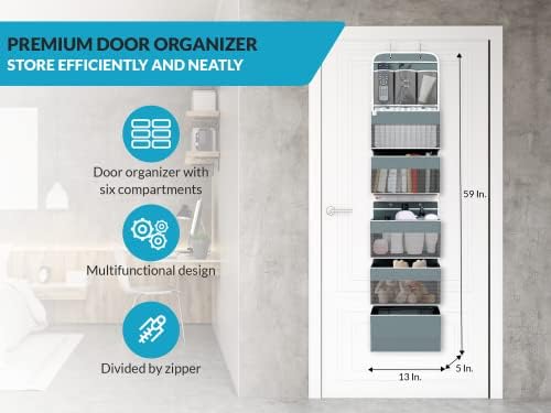 מורשת דלת אחסון ארגונית עבור שינה וחדר אמבטיה-מעל את דלת אחסון-6 מדפי תליית דלת ארון-דלת נעל ארגונית