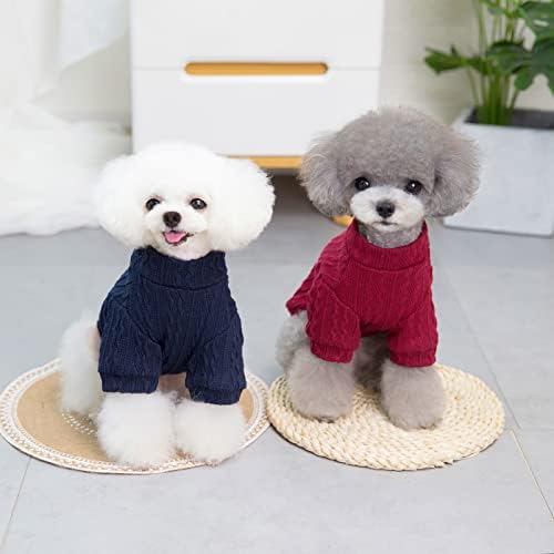 JECIKELON סוודר כלבים סרוג קטן בגדים חורפים בגדי חורף כלבים סוודרים סוודרים מחמד סריגים