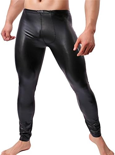 יופיייידה עור פו של יופיידה מכנסיים צמודים לגברים חותלות PVC מכנסיים ארוכים