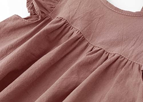 Lymanchi פעוט ילדה פרוע שמלת שרוול כותנה פשתן הלטר ילד ללא שרוולים שקיעה קיץ מזדמן