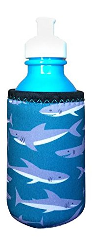 קוברז לילדים - 1 בקבוק תינוק ניאופרן/מבודד כוס קש קריר יותר קולי-בחר מתוך 30 + סגנונות! - כרישים