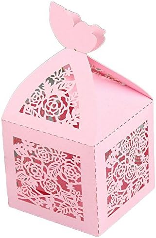Sorive® 50 pcs לייזר ורד חתך חיתוך טובת חתונה קופסאות קנאות מתנות קופסאות נישואין מפלגת נישואין