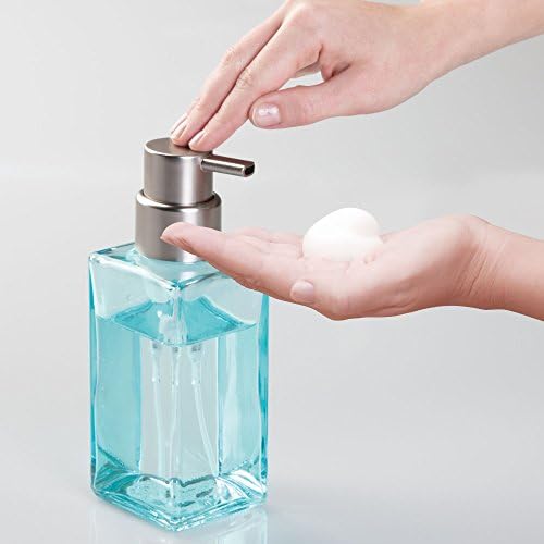 עיצוב בין קאסילה זכוכית מקצפת משאבת סבון סבון למטבח, משטח חדרי אמבטיה והבלים - כחול/מוברש