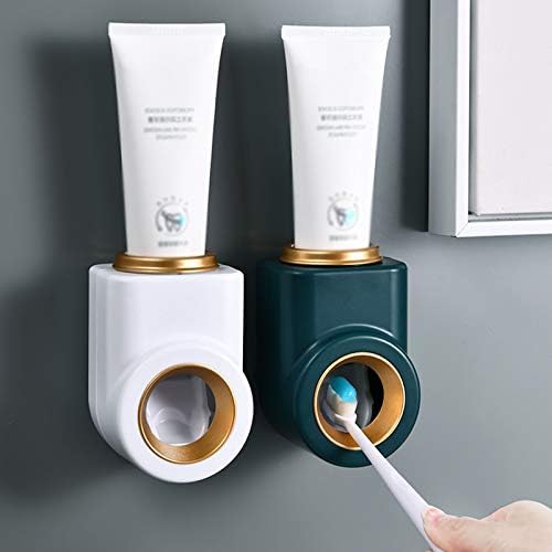 מתקן משחת שיניים PZJ-Automatic, קיר ללא מקדחה משחת שיניים לחוץ רחצה לחדר הרחצה, קל להתקנה, לחדר אמבטיה בחדר הרחצה, ירוק