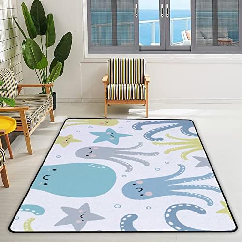 זוחל שטיח מקורה משחק שטיח מחצלת תמנון קריקטורה חמוד לסלון חדר שינה חינוכי חינוך משתלת שטיחים שטיחים 80x58in