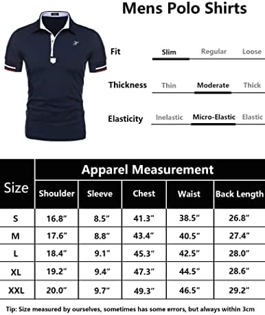 קופנדי חולצות פולו לגברים שרוול קצר חולצת גולף פולו מזדמן חולצת טריקו כותנה בסיסית בכושר דק
