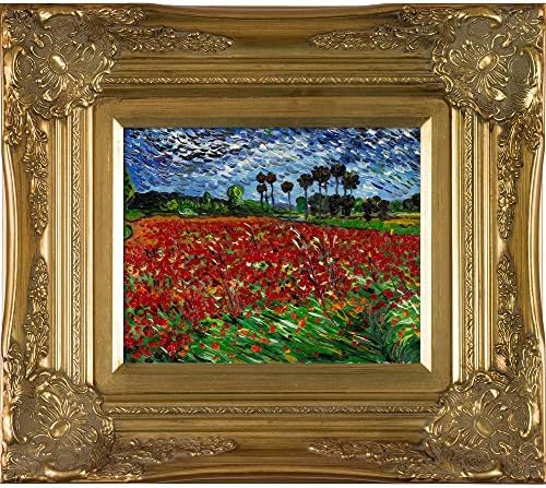 La Pastiche Overstockart VG1090-FR-6996G8X10 Van Gogh Field of Poppies עם מסגרת זהב ויקטוריאנית, גימור זהב, 34 x 22