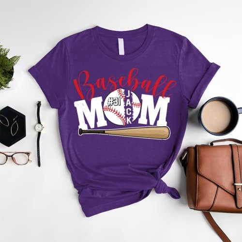 חולצת אמא בייסבול מותאמת אישית, חולצות אמא בייסבול לנשים, מתנות לאמא בייסבול, מתנות קבוצת בייסבול אמא