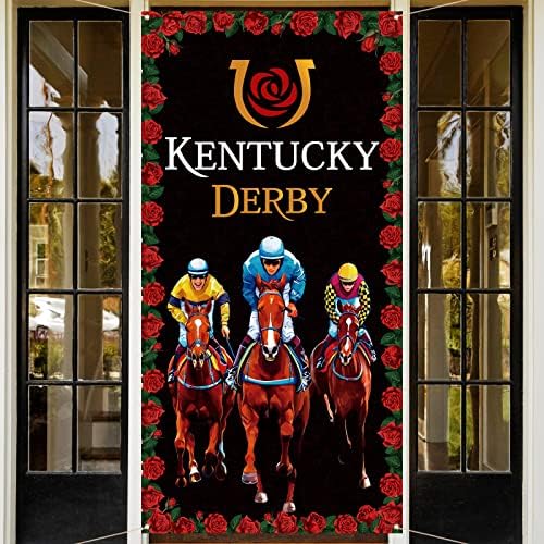 קנטאקי דרבי דלת כיסוי הרוכב לרוץ ורדים באנר סוס מירוץ מסיבת קישוט מקורה חיצוני רקע לעיצוב בית אספקת