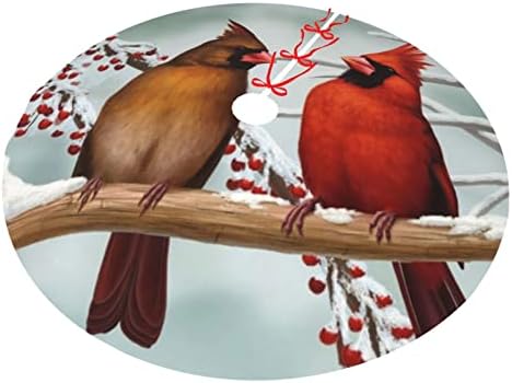 ציפורים מודפסות חצאית עץ חג המולד 48 לקישוט מסיבות חג חג המולד