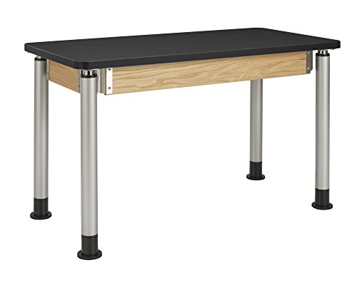 שולחן גובה מתכוונן רגיל עם משטח למינציה מפלסטיק, 48& 34; רוחב איקס 39& 34; גובה איקס 24& 34; עומק