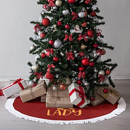 פינגווין ליידי חג המולד עץ חג המולד מחצלת עץ עץ עץ עץ עם גדילים לקישוט חג המולד של מסיבת חג 48 x48