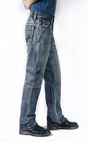 מכנסי עבודה של אופנה של נייר גברים מג'ינס כחול כושר רגיל מכנסי עבודה