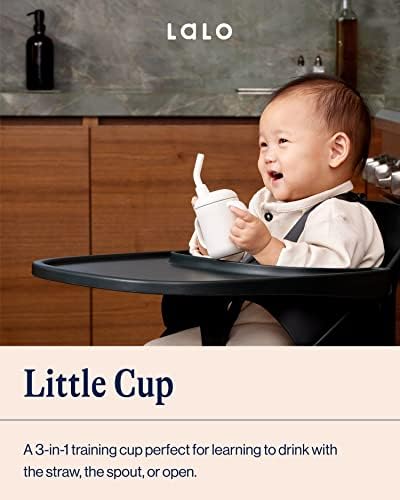 כוס לאלו קטנה, כוס קש סיליקון לא רעילה עם ידיות - ספל ספי לתינוקות ופעוטות - מערכת אימוני קש וקש, 4oz, פופקורן