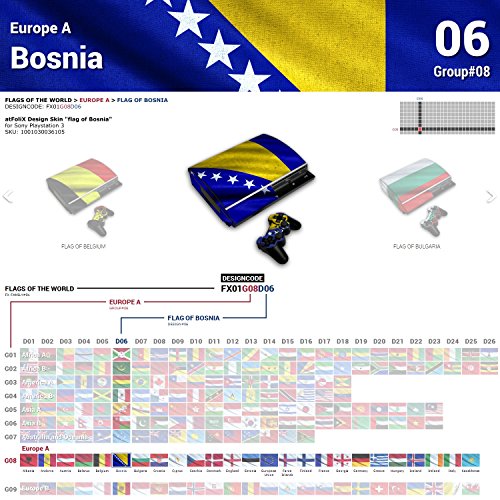 סוני פלייסטיישן 3 עיצוב עור דגל של בוסניה מדבקות מדבקת עבור פלייסטיישן 3