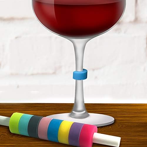 מעגל סיליקון זיהוי יין כוס מיני למסיבה 8 יחידות סמן טבעת זכוכית כלים & בית שיפור קצת מחדד