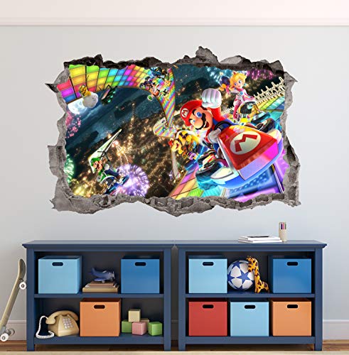 לילדים מדבקות קיר משחקים מריו קארט קיר אמנות מדבקות 3d מנופח בהתאמה אישית לילדים קיר קיר עיצוב בנים חדר שינה
