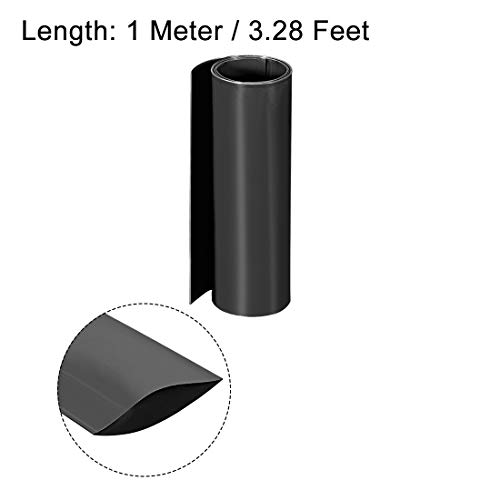UXCell PVC חום צינור מכווץ 200 ממ רוחב שטוח עטיפה לשכבה כפולה 1 מטר ברור