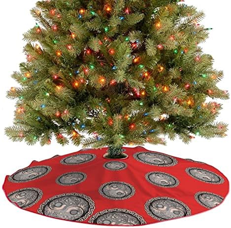 חיי העץ יין יאנג חצאית עץ חג המולד רכה קטיפה אדומה מכוסה למסיבת חג המולד קישוטים חגיגיים מקורה בחוץ